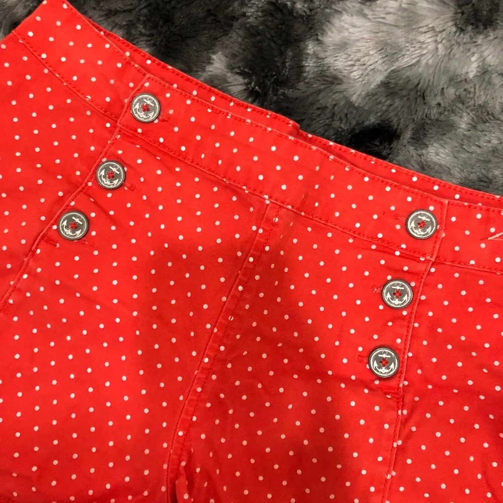 BULLHEAD RED POLKA DOT BUTTONS HIGH RISE SHORTS SZ 9 - Picture 4 of 8